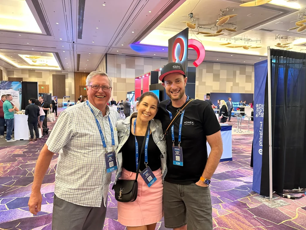 4one4 Property Co | Inman Connect Las Vegas 2023 | [from left to right] 4one4 Property Co. Directors Paul Berry, Abbey Berry, and Patrick Berry during the Inman Connect Las Vegas 2023 